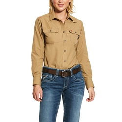 Ariat Womens FR Featherlight Work Shirt | Field Khaki 