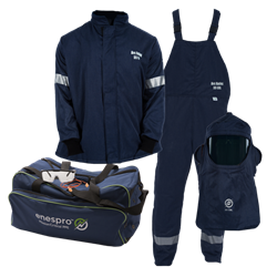 Enespro 55 CAL Arc Flash Kit w/Dual Fan Hood | Jacket & Bib Overalls 