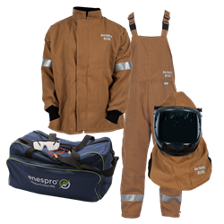 Enespro 65 CAL Arc Flash Kit w/Vented Lift-Front Hood | Jacket & Bib Overalls 